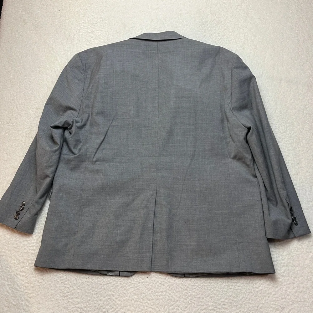Stafford‎ Blazer Mens 52R Grey Hopsack Big and Tall Stretch Comfort Wool